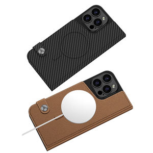 Funda de Teléfono Creativa de Cuero PU Mate para iPhone 15 16 Pro Max, Resistente a Golpes, Anti-amarilleo, con Carga Inalámbrica - Product Image 3
