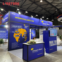 Stan Pameran Modular Kios Kustom Profil Aluminium Kain Tension Tahan Lama Ramah Lingkungan untuk Pameran Dagang dan Periklanan