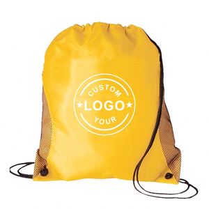 Customized Logo Branded Mesh Pouch Bag with Draw String Sports Backpack for Men for Promotion
