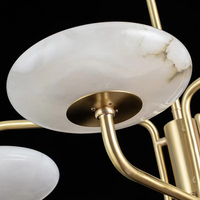 6 lustres en albâtre doré à bulles pour salle à manger, luminaires suspendus blancs en forme de globe pour îlot de cuisine, chambre à coucher