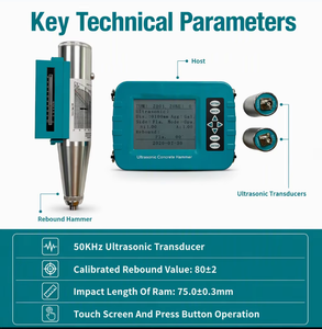Probador de Concreto Ultrasónico de Rebote, Martillo <span class=keywords><strong>Schmidt</strong></span> de 2.207J, Detector de Resistencia a la Compresión de Concreto NDT de Modo Dual - Product Image 2