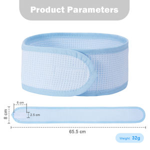 Bandeau en coton gaufré personnalisé pour spa et sport, réglable, absorbant la transpiration, pour femmes, maquillage, cosmétiques, serviette de douche - Product Image 2