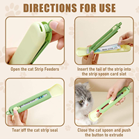 Distributeur de nourriture humide pour chat à presser, avec cuillère et crochet