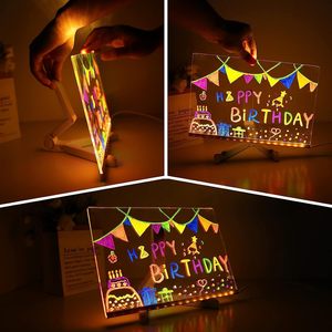 Cheap Price Rewritable Creative Birthday Parties Gifts <b>Led</b> <b>Lights</b> Home Mini Blank Acrylic Message Board <b>Lights</b> Decoration - Product Image 6