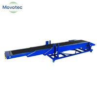 Système de convoyeur à bande télescopique en PVC Movotec pour le chargement de camions, jante en acier, 1 couche, vitesse réglable, conception durable, conteneur rapide