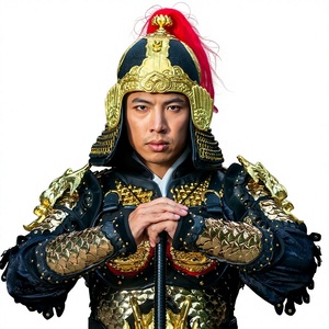 Casque d'armure Songming Mingguang sculpté à la main en forme d'aile de poulet pour tir, avec détection de la position des flèches, pour utilisation par un utilisateur réel, Chine - Product Image 1