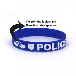 Vente chaude Fabrication en Stock Sécurité Enfants Bleu Silicone Bracelet Sport Activité Doux Impression Bracelet - Product Image 2