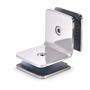 Puerta de Ducha de Vidrio sin Marco, Soporte Fijo de Pared a Vidrio de 90 Grados <span class=keywords><strong>para</strong></span> Vidrio de 8-12 mm - Product Image 1