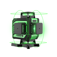 Niveau laser auto-nivelant 16 lignes rechargeable, laser croisé 4x360 degrés, outil de nivellement laser vert