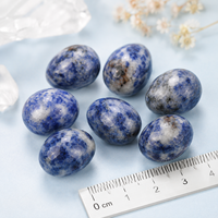 Mini-œufs en pierre naturelle bleue tachetée 15x20mm polis, décorations de Pâques, cadeau pour enfants, vente en gros