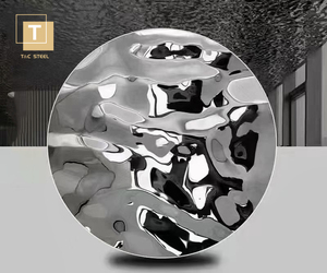 Panneau décoratif 3D d'ondulation de l'eau de feuille d'acier inoxydable de miroir de couleur de PVD pour le revêtement de mur - Product Image 2