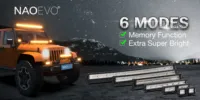 Barres lumineuses LED NAOEVO 4 12 pouces 480W, ambre blanc, stroboscopique, 6 modes, éclairage tout-terrain, antibrouillard, éclairage de travail pour camion, bateau, jeep, tracteur