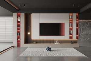 ตู้วางทีวีดีไซน์ทันสมัยสำหรับห้องนั่งเล่นโรงแรมวิลล่าเฟอร์นิเจอร์พร้อมที่เก็บของแบบซ่อน - Product Image 4