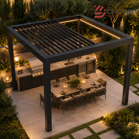 Pergola rétractable en aluminium, directement de l'usine, avec système de toit motorisé pour terrasse, projets commerciaux et extérieurs