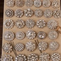 Boutons en cristal en vrac, boutons en strass à coudre, boutons métalliques avec cristaux pour pulls et manteaux en fourrure