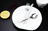 Ensemble de table à manger minimaliste de style frais nordique avec vaisselle en acier inoxydable