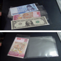 50 pochettes BOPP OPP durables pour billets de banque, film épaissi, sécurisées, refermables, transparentes, sans acide, anti-poussière, anti-humidité, pour archivage