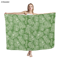 Hawaii Tropical feuille de palmier feuille de bananier vêtements de plage paréo sarongs écharpe personnalisée robe de plage maillot de bain enveloppement couvrir sarong