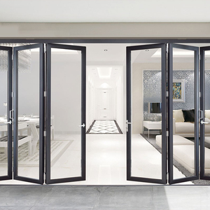 Landsharp Portes commerciales en verre isolant à usage intensif <span class=keywords><strong>Porte</strong></span> pliante en verre Bris thermique Portes pliantes en verre - Product Image 5