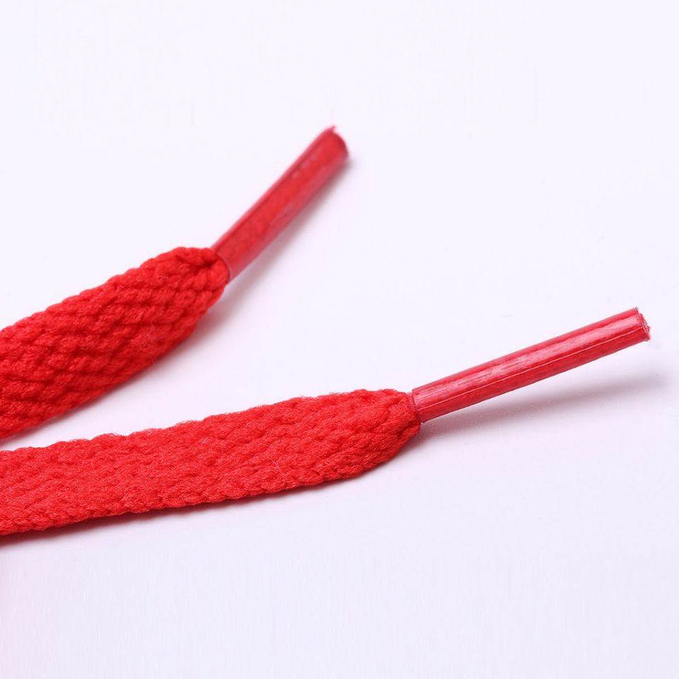 Custom 50-180cm Colourful Plastic Tips Polyester Thick Flat Shoelace Shoe Laces for Sneakers