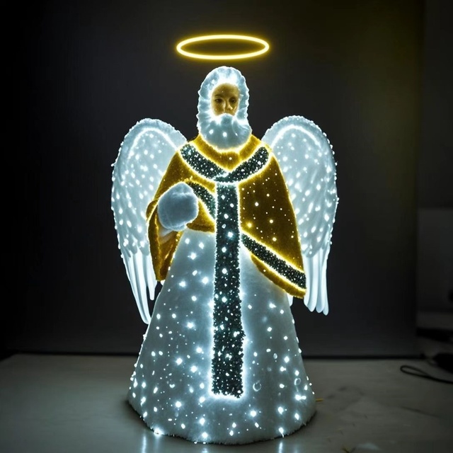 Wholesale Resin LED Angel Sculpture Light with IP65 Waterproof for Outdoor Christmas Decoration