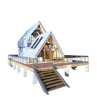 Casas Prefabricadas de Acero de Alta Calidad, Estilo Europeo de 2 Pisos, Impermeables, Aisladas, Resistentes al Viento, con Techos Triangulares Tipo Sándwich