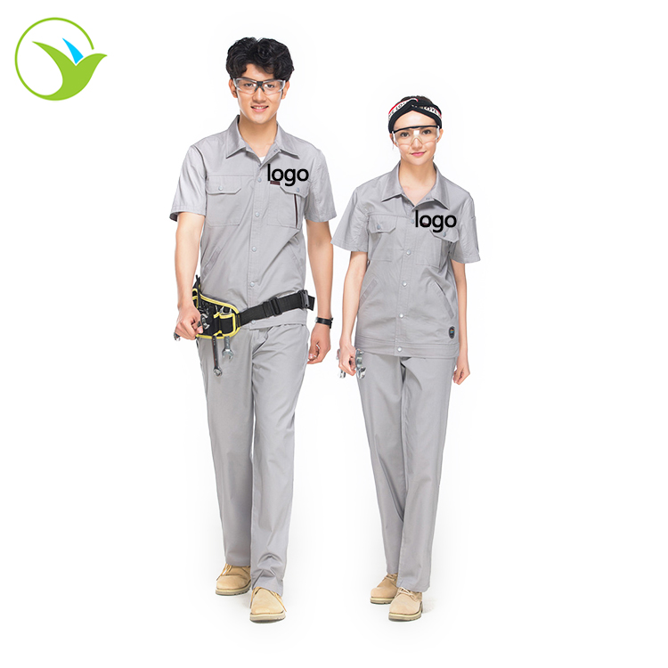 Высококачественные серые промышленные брюки, рабочая Автомобильная форма, рубашка
