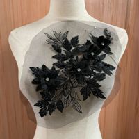 Nouvelle applique en tissu polyester à fleurs 3D en dentelle, accessoires de vêtement, décorations en diamant, patchs décoratifs DIY