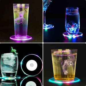 Posavasos Luminoso Transparente Antideslizante <span class=keywords><strong>de</strong></span> Acrílico, Posavasos LED con Sensor <span class=keywords><strong>de</strong></span> <span class=keywords><strong>Gravedad</strong></span> para Cócteles, <span class=keywords><strong>Arco</strong></span>íris - Product Image 5