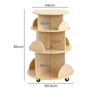 Étagère à livres rotative <span class=keywords><strong>pour</strong></span> enfants en contreplaqué de bouleau massif à 3 niveaux, écologique, mobilier moderne <span class=keywords><strong>pour</strong></span> la chambre d'enfant - Product Image 2