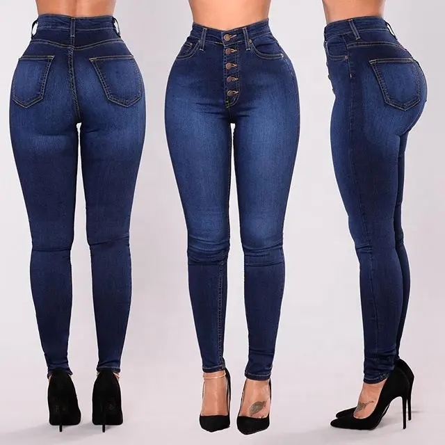 Hot Selling Slim Fashion Style High Waist Stretch Butt Lift Denim Pants Fashion De Mujer Women's Jeans