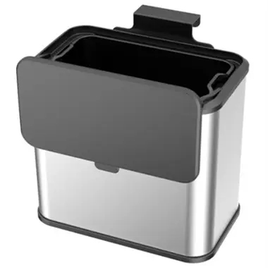 Cubo de basura Rectangular de acero inoxidable de 5L, cubo de basura ecológico para el hogar, cocina, jardín, con tapa deslizante, montado en la pared