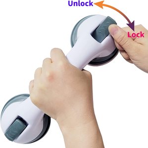 Salle de bain Lot de 2 barres d'appui à prise forte de 12 pouces Poignée de <span class=keywords><strong>douche</strong></span> avec ventouse <span class=keywords><strong>Barre</strong></span> d'appui à ventouse de sécurité pour salle de bain - Product Image 2