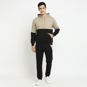 Sudadera con capucha de dos tonos, la más vendida, con media cremallera, de calidad premium, para hombre, 100% algodón, ajuste holgado digital, para invierno. - Product Image 1