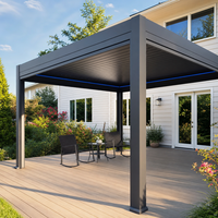 Pergola bioclimatique commerciale en aluminium motorisée avec toit à lames orientables étanche pour hôtels et cours extérieures – Vente en gros
