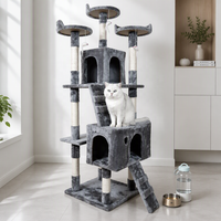 Arbre à chat en peluche design tendance, 4 niveaux, 170 cm, avec structure d'escalade et aire de jeu