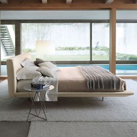 Luxuriöses Modernes Minimalistisches Muscheldesign Stoffbettgestell Kingsize Schlafzimmermöbel