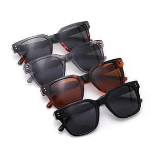 Gafas de sol polarizadas Vintage Unisex 2025 con logotipo personalizado Nuevo diseño de moda con marco cuadrado marrón o gris para mujer - Product Image 1