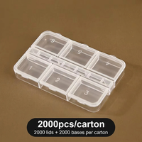 Boîte de rangement à 6 compartiments 77,7x50,5x11,1mm – Organisateur en plastique transparent en gros pour perles, quincaillerie et jouets
