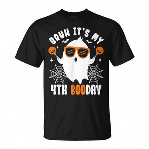 T-shirt d'Halloween Ghost Boo pour anniversaire, unisexe, col rond, manches courtes, impression numérique - Product Image 2