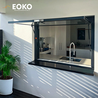 Fenêtre à auvent en aluminium certifiée EOKO AS2047, double vitrage, résistante aux impacts d'ouragan, fenêtres extérieures à passage direct pour villa moderne