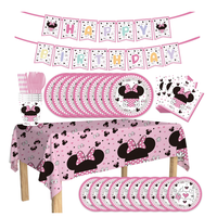 Ensemble de vaisselle en papier réutilisable pour fête d'anniversaire sur le thème des séries de dessins animés (assiettes, serviettes, gobelets, ustensiles) - Vente chaude, non toxique et portable