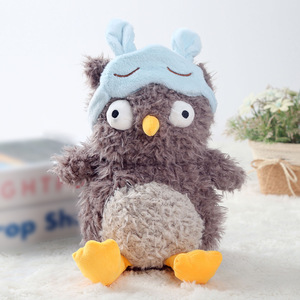Mascherina per Occhi a Forma di Gufo in Morbido Cotone PP, Giocattolo Peluche, Regalo di Compleanno, Antistress, Confortevole - Product Image 2