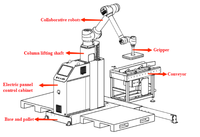 Robot Cobot Palettiseur Personnalisé Intelligent Automatique Collaboratif pour l'Emballage de Cartons