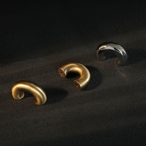 Qiansi hk0396 hiện đại U loại đánh bóng Chrome đồ nội thất xử lý và núm rắn brass tủ tủ quần áo xử lý Tủ cửa kéo - Product Image 4