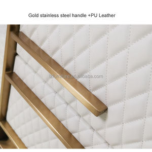 Luxury Modern Bedroom Furniture Gold Metal Frame Wood Leather <b>Night</b> <b>Stand</b> Bed Side Table for Hotel Home - Product Image 5