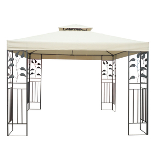 3X3M Outdoor Dubbele Dak Tuinhuisje Tent Met Blad Ontwerp Zijwand Tuin Metalen Tuinhuisje Met Dubbele Dak - Product Image 1