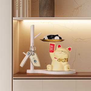 กุญแจทางเข้าบ้านแมวโชคดีของตกแต่งบ้านใหม่ของขวัญขึ้นบ้านใหม่ - Product Image 4