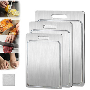 New Antibacterial Mildew Resistant Double-Sided 304 Stainless Steel Square Eco-Friendly Groove Kitchen Cutting <strong>Board</strong> Factory - Product Image 3