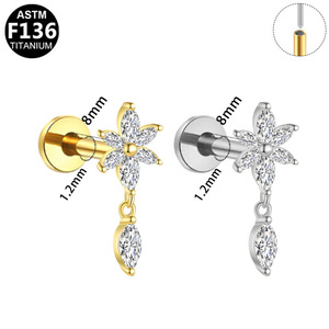 Star Shape Zinc Alloy <b>Earrings</b> With Zircon Prong Setting For Women Party Jewelry - Product Image 5